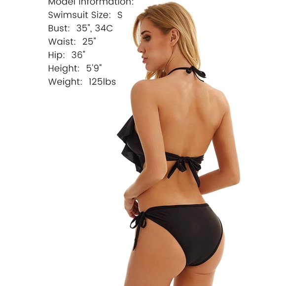 NWOT 1 Piece Ruffle Cutout Swim Suit - Picture 2 of 5